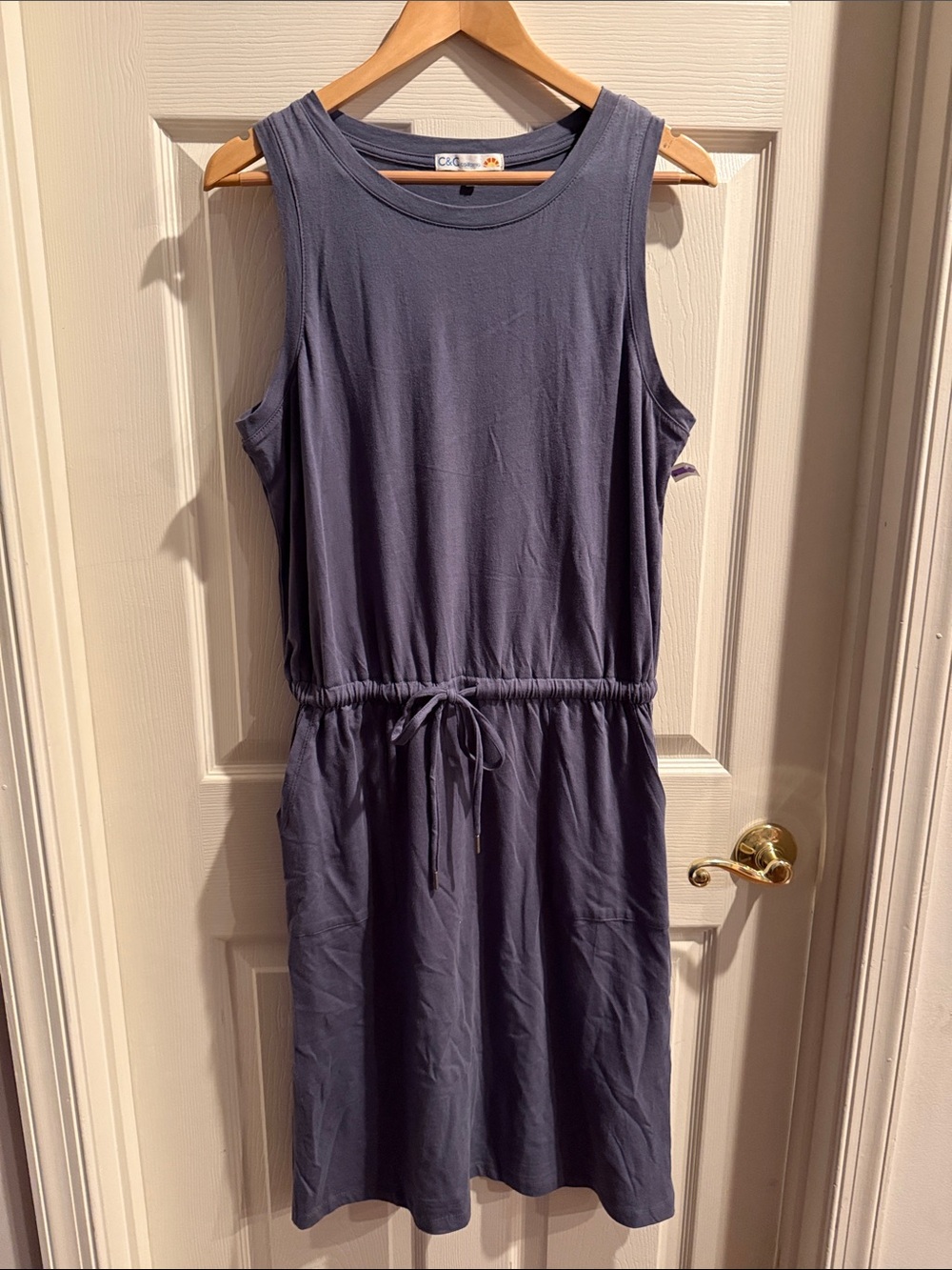 C&C California Navy Crewneck Dress with Pockets